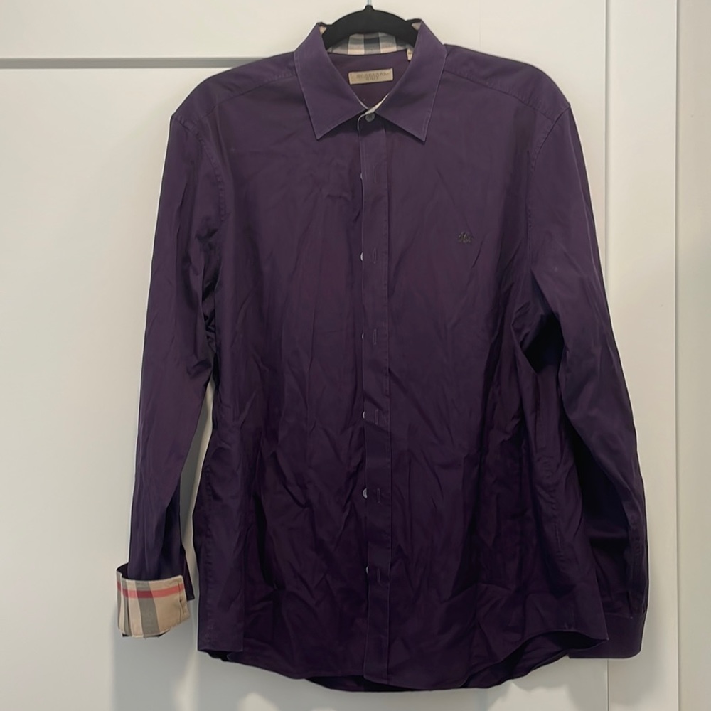 Burberry Men's Purple Dress Shirt